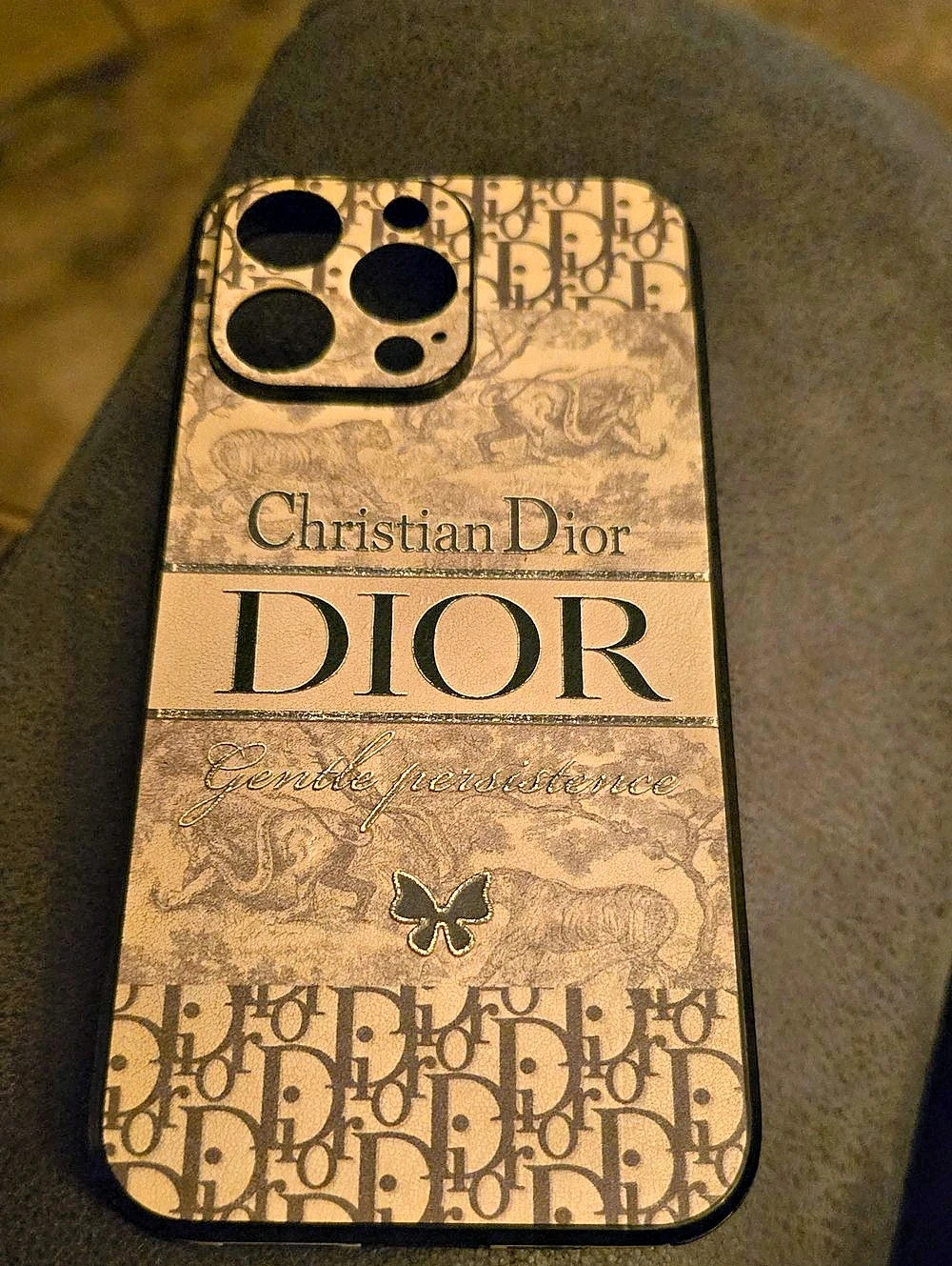 Christian Dior Phone Case Brown & Black